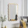 Lycvki 40" x 28" Solid Wood Wavy Rectangle Wall Decor Mirror - 3 of 4