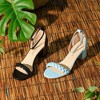 Allegra K Women's Chunky Heels Ankle Strap Braided Instep Strap Heel Sandals - 2 of 4