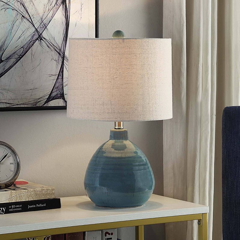 Ceramic Table Lamp Turquoise - StyleCraft, 6 of 7