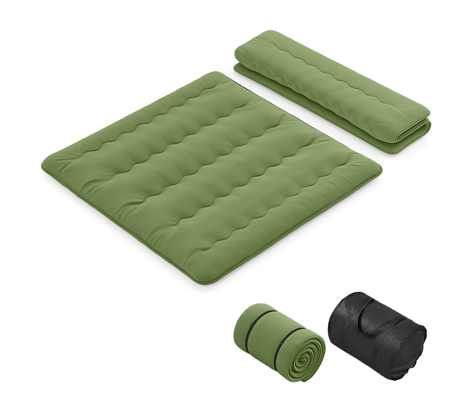 Costway Twin/Full/Queen/King Futon Mattress Japanese Floor Sleeping Pad Washable Cover Carry Bag Green