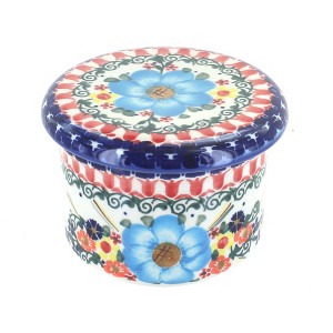Blue Rose Polish Pottery A334 Andy French Butter Dish - 1 of 2