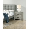 Gulches Rustic Light Grey Nightstand with Dual Drawers and Sturdy Design - 3 of 4