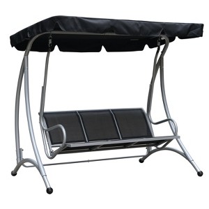 Aghana Digitals 3-Seat Outdoor Swing with Adjustable Canopy, Breathable Mesh Seat & Heavy-Duty - 1 of 4