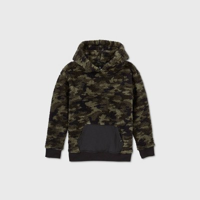 sherpa hoodie green