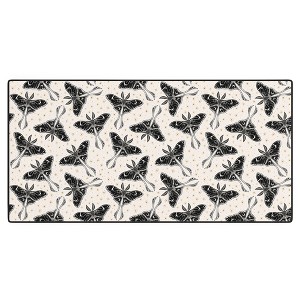 Avenie Luna Moth Cream And Black Desk Mat -Deny Designs - 1 of 4