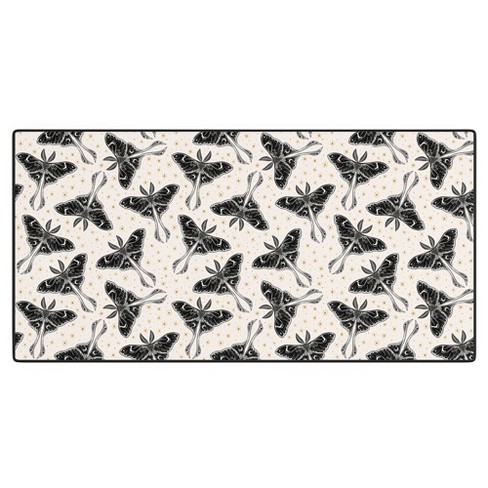 Avenie Luna Moth Cream And Black Desk Mat -Deny Designs - image 1 of 4