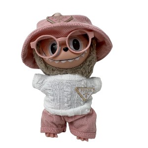 Fashionable Sweater Hat & Trendy Glasses Set for Labubu Dolls - 1 of 4