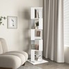 LIVAREEmlen 5 Tier Rotating Bookshelf,Floor Rack Simple Bookcase with Acrylic plate Student Multi-Function Creative Bookshelf-Toppling Base - 4 of 4