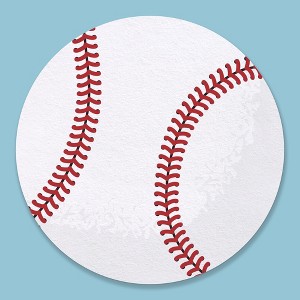 Big Dot of Happiness 25 Ct Baseball Drink Coasters, 4-Inch Disposable Round Paper Coasters for Birthday Party, Cocktail Table Decor for Bar Drinks - 1 of 4