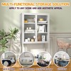 CAVINAS Bookcases for Living Room 4-tier 31" W Classic Metal Storage Cabinet Bookcase with 4 Glass Doors - 4 of 4