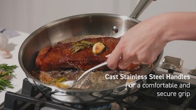 T-fal 3-Piece Tri-Ply Stainless Steel Fry Pan Set