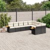vidaXL 9 Piece Patio Sofa Set with Cushions Black and Cream Poly Rattan - Without Table - 2 of 4