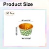 Unique Bargains Round-Grid Greaseproof Single-sided Aluminum Foil Cupcake Liners 50 Pcs - 2 of 4