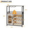 3-Tier Wine & Coffee Bar Cabinet with Storage Door, Liquor Cabinet with Wine Rack & Glass Holder for Kitchen, Dining Room, Living Room, Grey - 3 of 4
