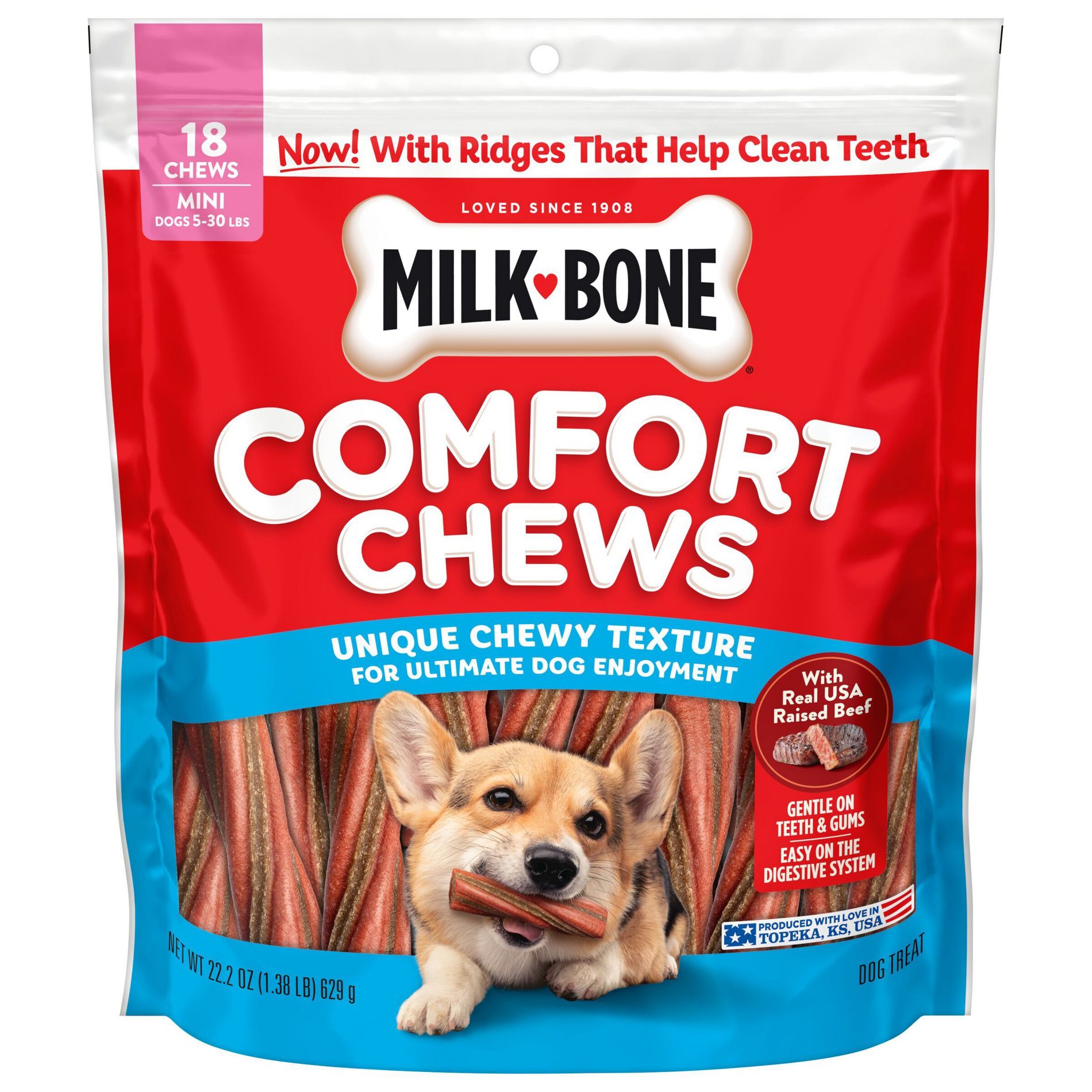 Milk-Bone Comfort Chews Beef Flavor Mini Dog Treat - 22.2oz/18ct