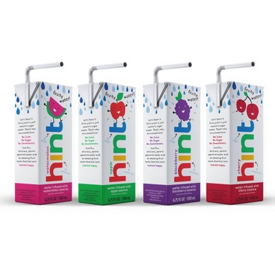 Hint Kids Enhanced Water Variety Pack (Watermelon, Blackberry, Apple, Cherry) - 32pk/6.75 fl oz Boxes