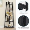 Lirago 5-Tier Corner Ladder Shelf-Compact Storage for Living Room Office or Balcony Black - 4 of 4