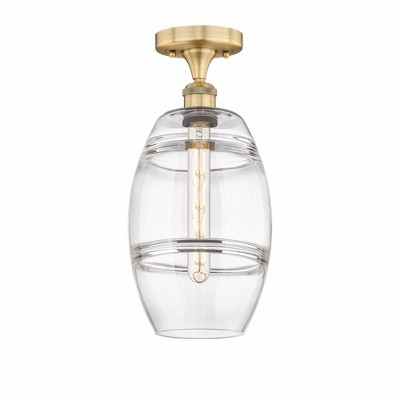 Vaz - 1 Light Semi-Flush Mount In Industrial Style-10 Inches Tall and 8 Inches Wide