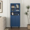 KTMBDW Industrial Bookshelves and Bookcases with Doors Floor Standing 5 Shelf Display Storage Shelves Tall Bookcase for Home Office - 3 of 4
