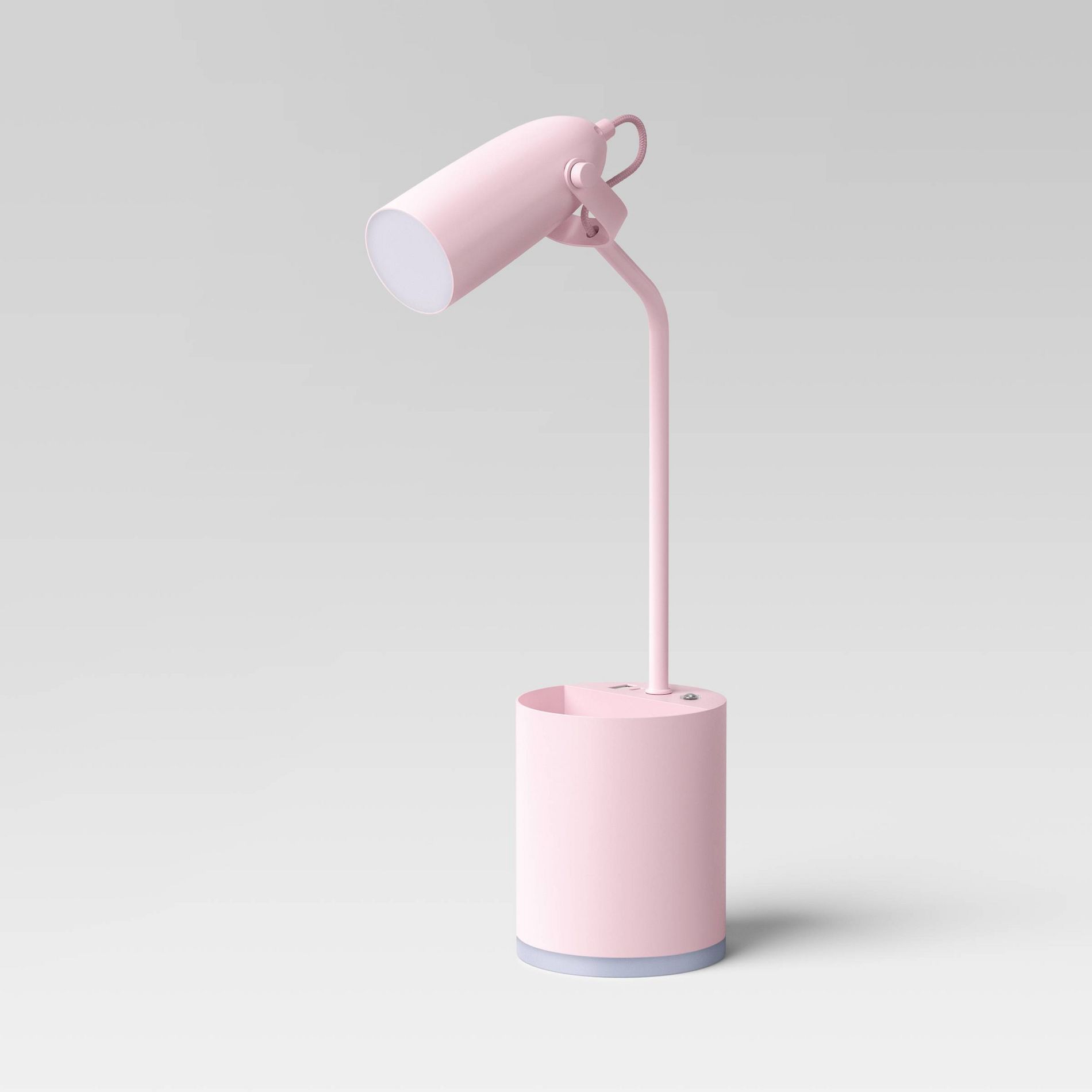 Task Table Lamp with Nightlight Woodrose Integrated LED Bulb - Room Essentials™