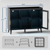 47" Coffee Bar Cabinet with Wine Rack, Wooden Sideboard Buffet Cabinet, 4 Tier Wine Bar Cabinet with Glass Door for Living Room, Kitchen - 3 of 4