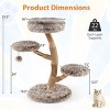Angel Sar 4-Level Natural Pear Wood Cat Tree, 35.5 Inch Cat Tower with Jute Scratch Posts, Plush Perch and Hanging Ball - 3 of 4