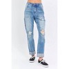 Women's High Waist Patch Pocket & Destroy friend Jean - Judy Blue - 2 of 4