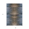 Blue Brown And Sky Blue Striped Washable Indoor Outdoor Area Rug - 3 of 4