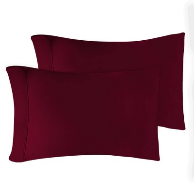 Premium Cotton 400 Thread Count Solid Pillowcase Set of 2 by Blue Nile Mills
