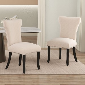 NicBex Modern T-Strap Velvet Dining Chairs Set of 2 with Backstitching Nailhead Trim,Thick Upholstered Kitchen Chairs,Living Room Chairs - 1 of 4