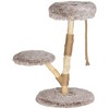 PawHut Cat Tree Tower, 35 Inch Modern Cat Tree for Indoor Adult Cats with Wooden Scratching Posts, Cat Bed & Rope Cat Toy, Brown - 4 of 4