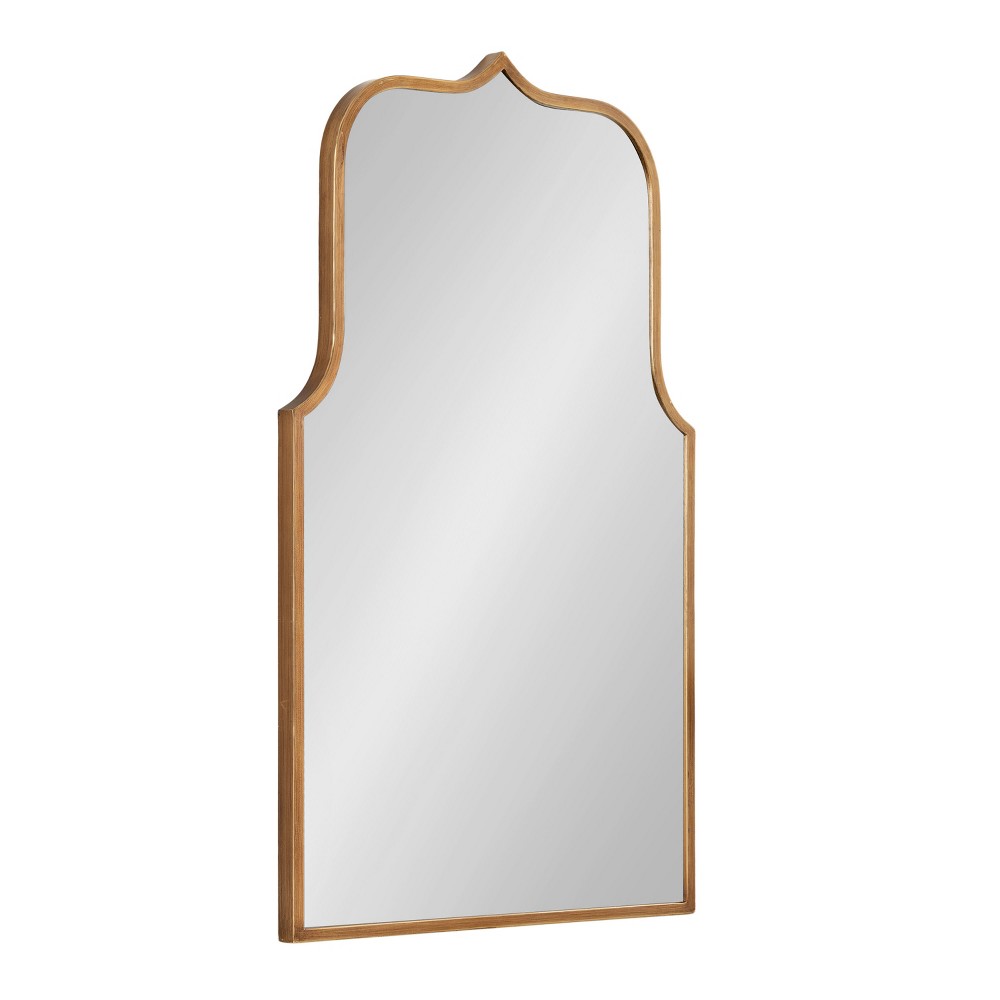 Kate &#38; Laurel All Things Decor 22&#34;x36&#34; Gezella Scallop Arched Wall Mirror Gold: Luxury Glam Style, No Assembly, Wall Mount