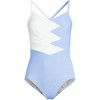 Lands' End Women's Slender Suit V-neck Pleated X-back One Piece Swimsuit Adjustable Straps - 3 of 4