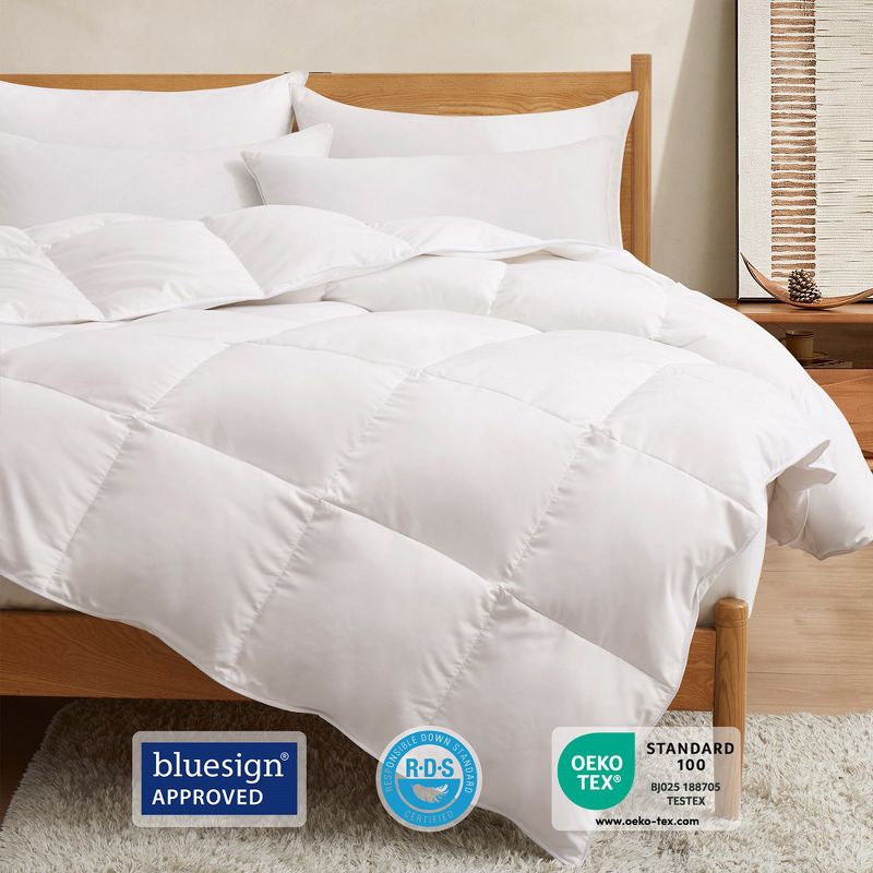 Peace Nest Light  & All-season Warmth White Goose Down Comforter Duvet Insert with 360TC Fabric, 3 of 7