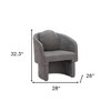 HomeRoots 28" Gray Upholstered Club Chair And Toss Pillow - 3 of 4
