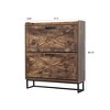 TIRAMISUBEST Shoe Storage Cabinet with 2 Flip Drawers - Rustic Brown Mobile File Cabinet - 3 of 4