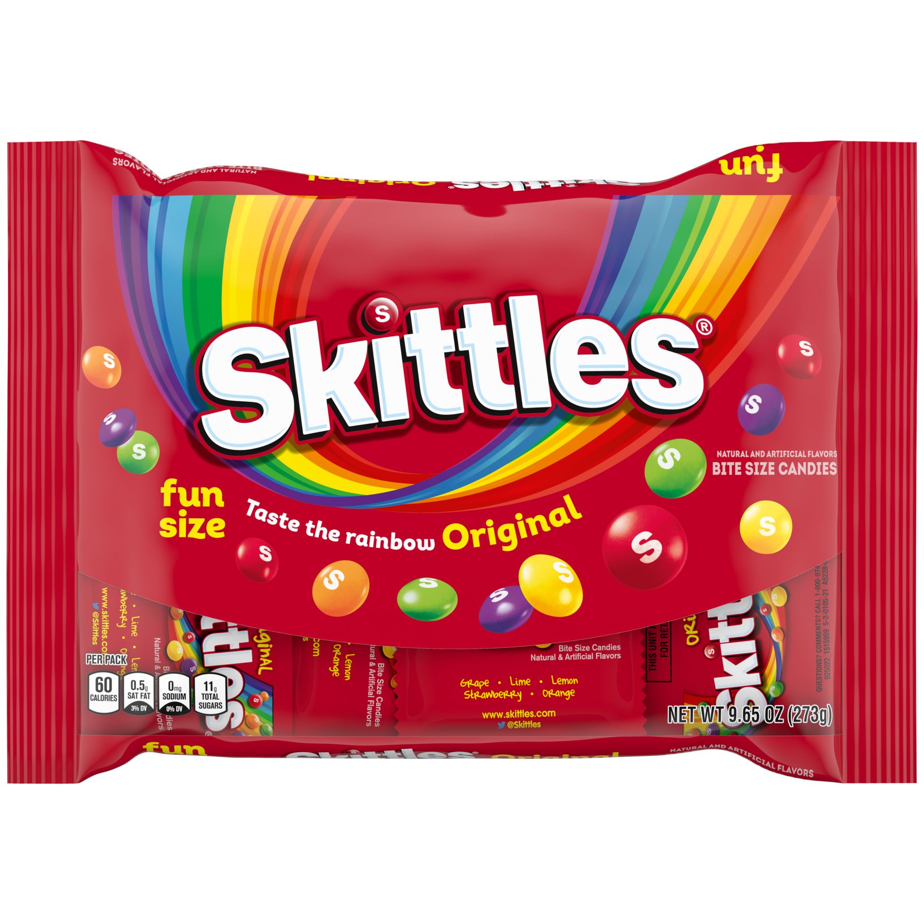 Skittles Original Halloween Candy Fun Size - 9.65oz