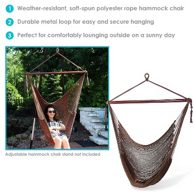 Mocha Extra Large Polyester Rope Hammock Chair Swing