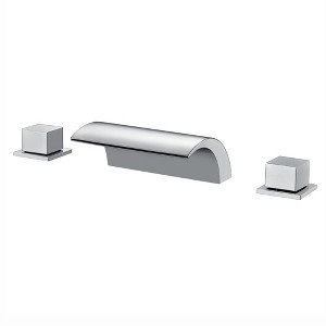 Sumerain Deck Mount Tub Faucet filler, 2 Knob Handle Waterfall Roman Tub Faucet, Chrome Finish - 1 of 4