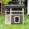 AZL1 Life Concept Pet Crates and Houses Weatherproof Duplex Pet House with Sloping Roof and Elevated Base for Dogs, Gray, 29.9"*19.7"*29.1" - 2 of 4