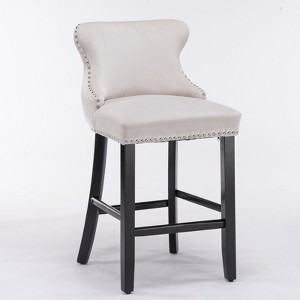 Dexmalle Button Tufted Nailhead Trim Bar Chairs,Set of 2 - 1 of 4