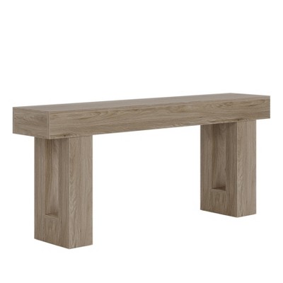Gulches Farmhouse Console Table - Extra Long Narrow, Grey Finish, 63 Inches for Entryway, Living Room