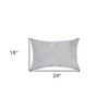 HomeRoots 16" X 24" Ivory Faux Leather Zippered Pillow - 3 of 4