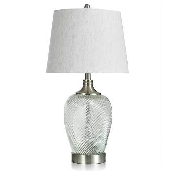 Elyse Ribbed Clear Glass Table Lamp - StyleCraft