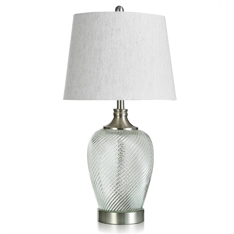 Elyse Ribbed Clear Glass Table Lamp - StyleCraft, 1 of 7