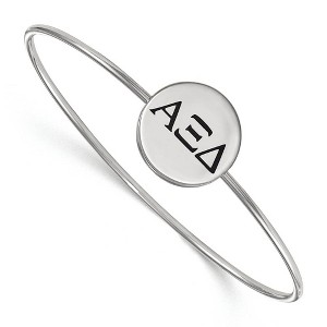 Black Bow Jewelry Sterling Silver Alpha Xi Delta Greek Life Bangle Bracelet 8 Inch - 1 of 3
