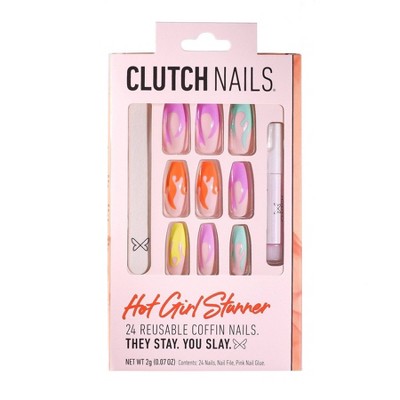 Clutch Nails Press-On Fake Nails - Hot Girl Stunner - 24ct
