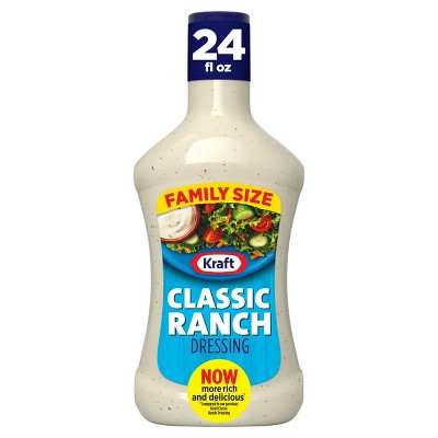 Kraft Classic Ranch Dressing Family Size, 24 fl oz Bottle, Pack of 4