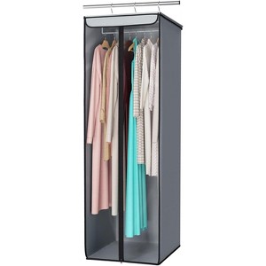 2 Pack 54" Premium Hanging Garment Bags, Clear Window Closet Organizers for Suits, Coats & Dresses - 1 of 4