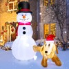 Tangkula 6 FT Inflatable Snowman with Cute Dog Christmas Blow up Snowman and Dog with Bright Built-in LED Lights Inflatable Snowman for Christmas - 3 of 4